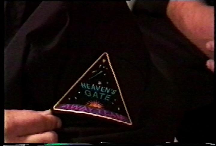 Close-up of a Heaven’s Gate patch